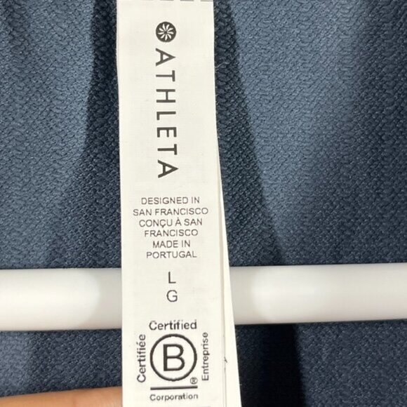 Athleta Flurry Seamless Henley Long Sleeve Top Womens Large Gray Blue Stretch - Picture 5 of 12